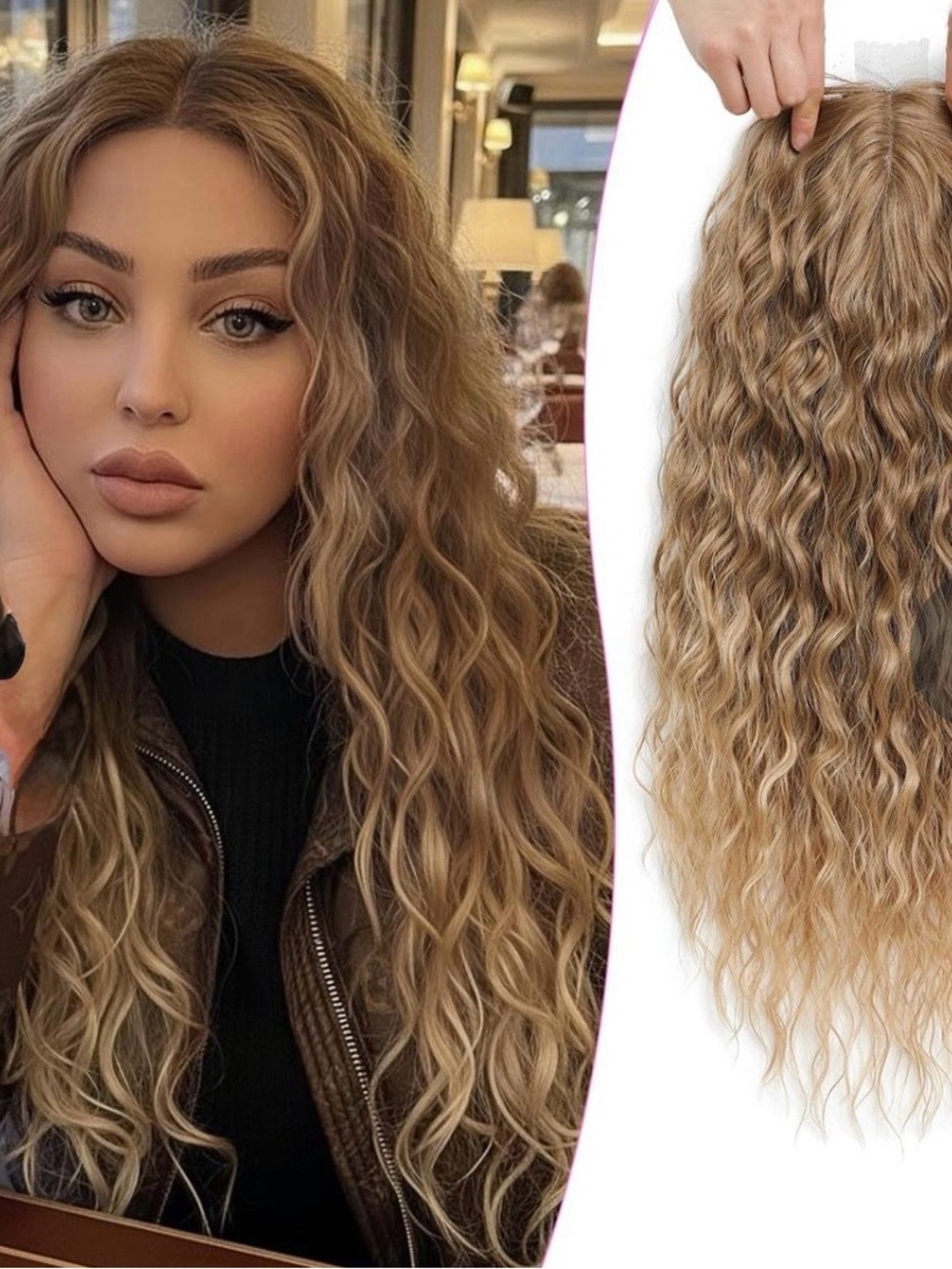 Wavy Long Clip-In Hair Piece - Honey Blonde